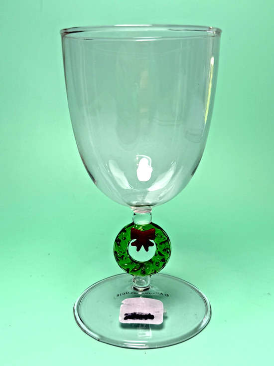 Anthropologie Other - Anthropologie Clara Wine Glass Wreath Pink Hue Green Wreath Christmas Holiday